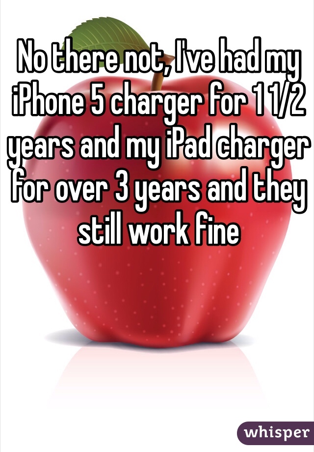 No there not, I've had my iPhone 5 charger for 1 1/2 years and my iPad charger for over 3 years and they still work fine 