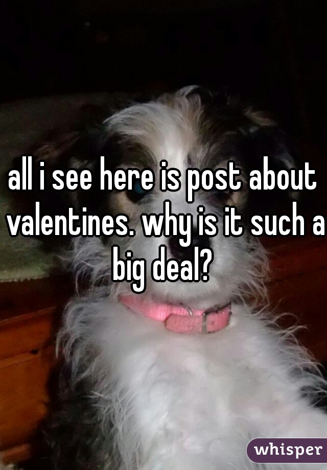 all i see here is post about valentines. why is it such a big deal? 
