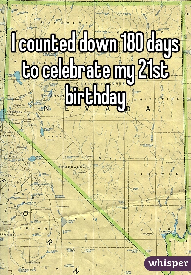 I counted down 180 days to celebrate my 21st birthday