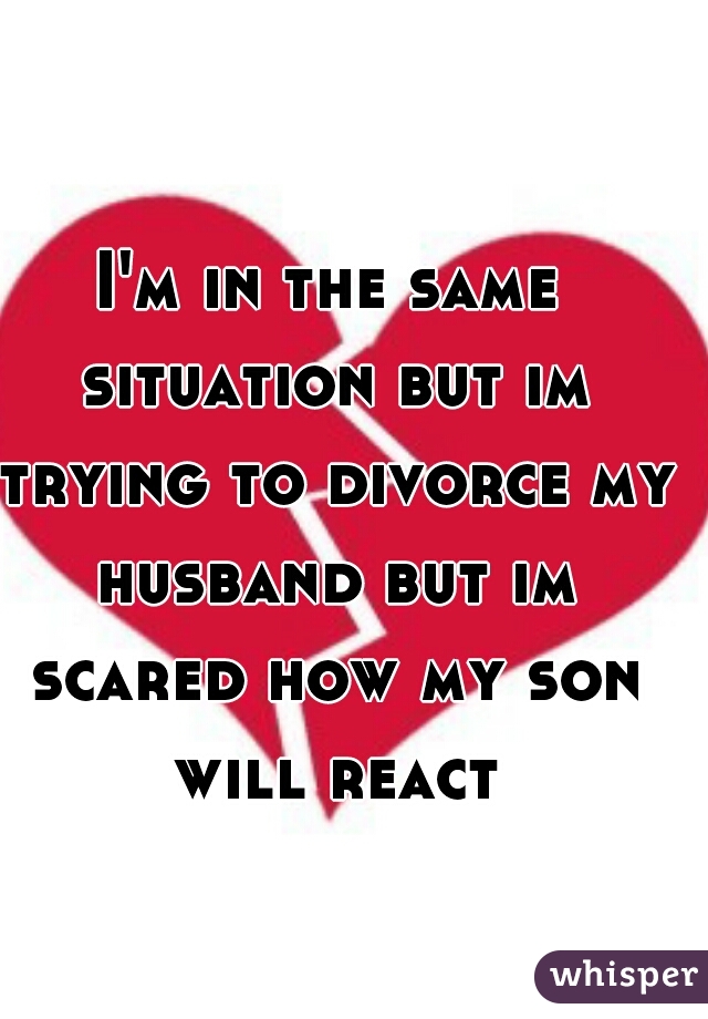 I'm in the same situation but im trying to divorce my husband but im scared how my son will react