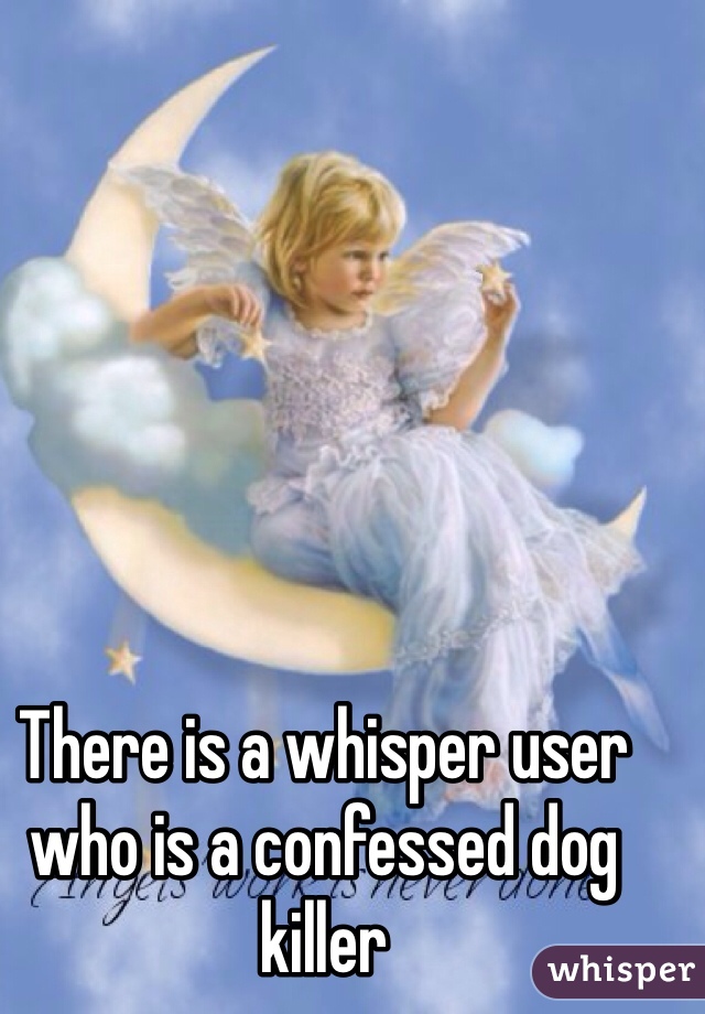 There is a whisper user who is a confessed dog killer