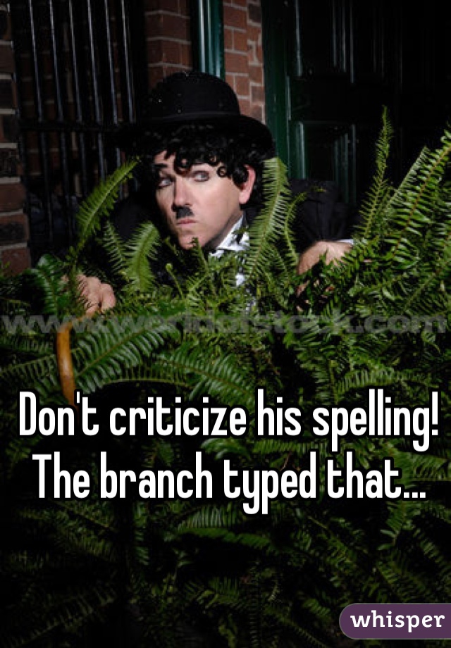 Don't criticize his spelling! The branch typed that...
