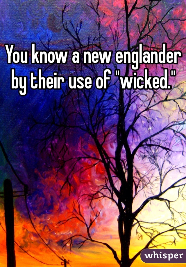 You know a new englander by their use of "wicked." 