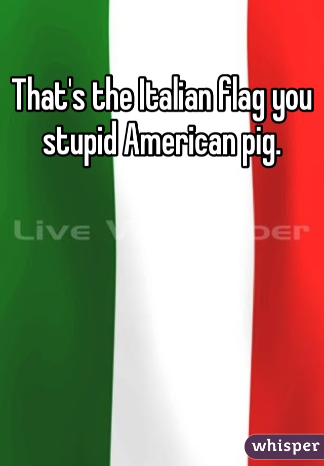 That's the Italian flag you stupid American pig.