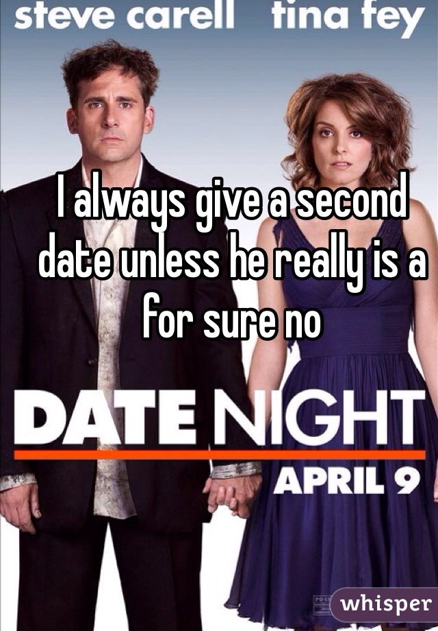 I always give a second date unless he really is a for sure no