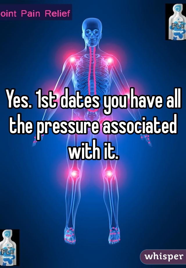 Yes. 1st dates you have all the pressure associated with it. 