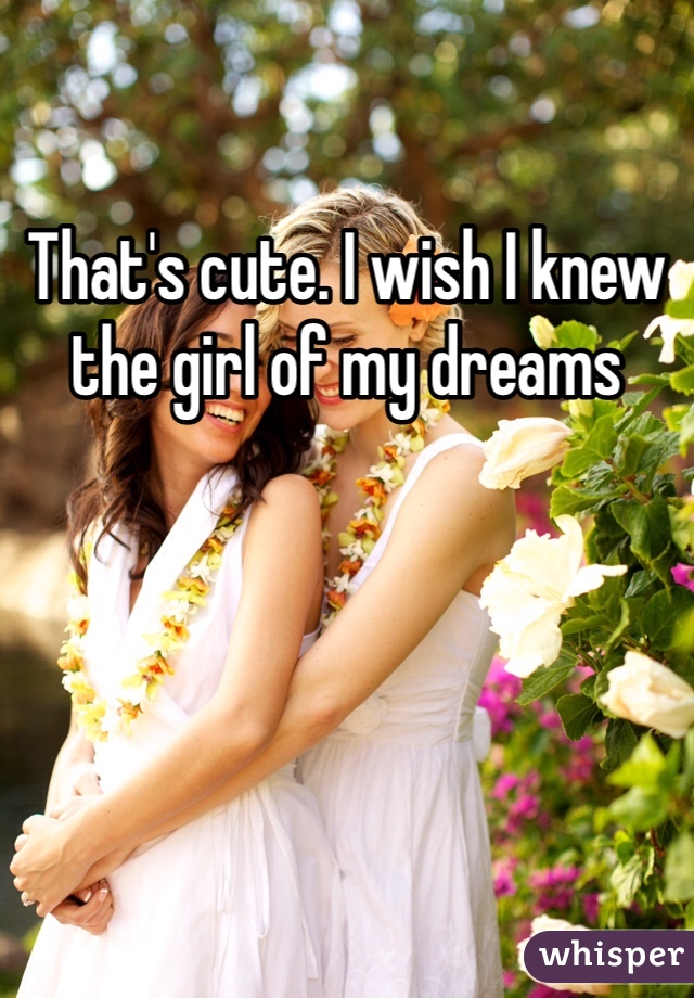 That's cute. I wish I knew the girl of my dreams 