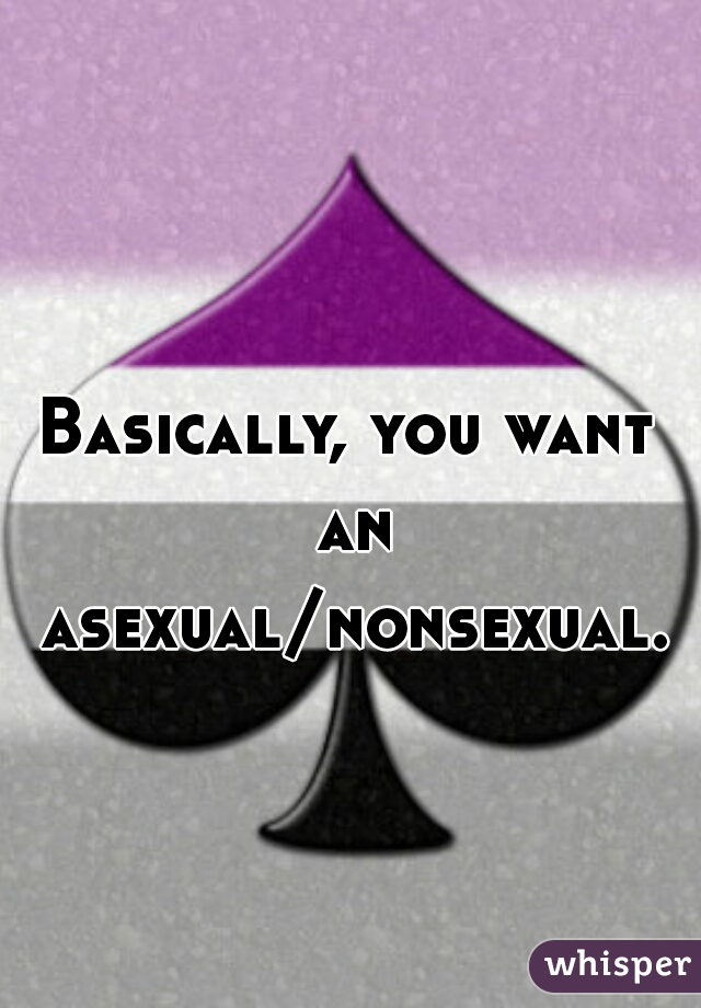 Basically, you want an asexual/nonsexual.