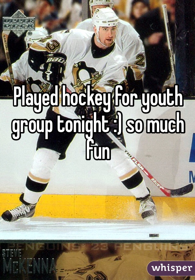 Played hockey for youth group tonight :) so much fun 