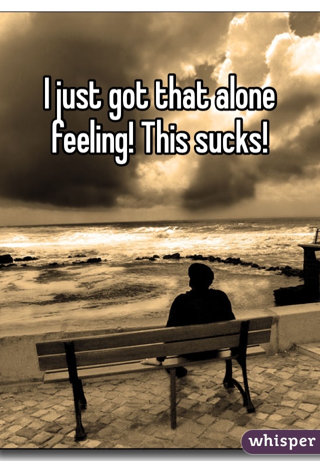 I just got that alone feeling! This sucks! 