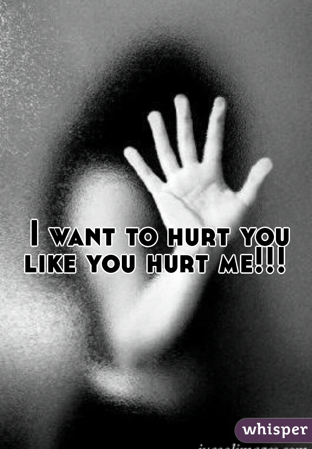 I want to hurt you like you hurt me!!!  