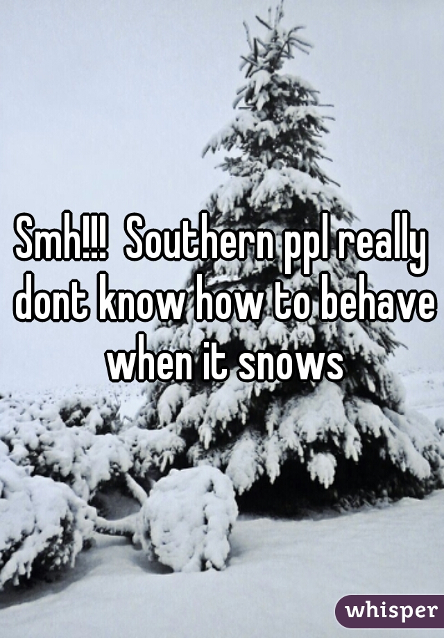 Smh!!!  Southern ppl really dont know how to behave when it snows