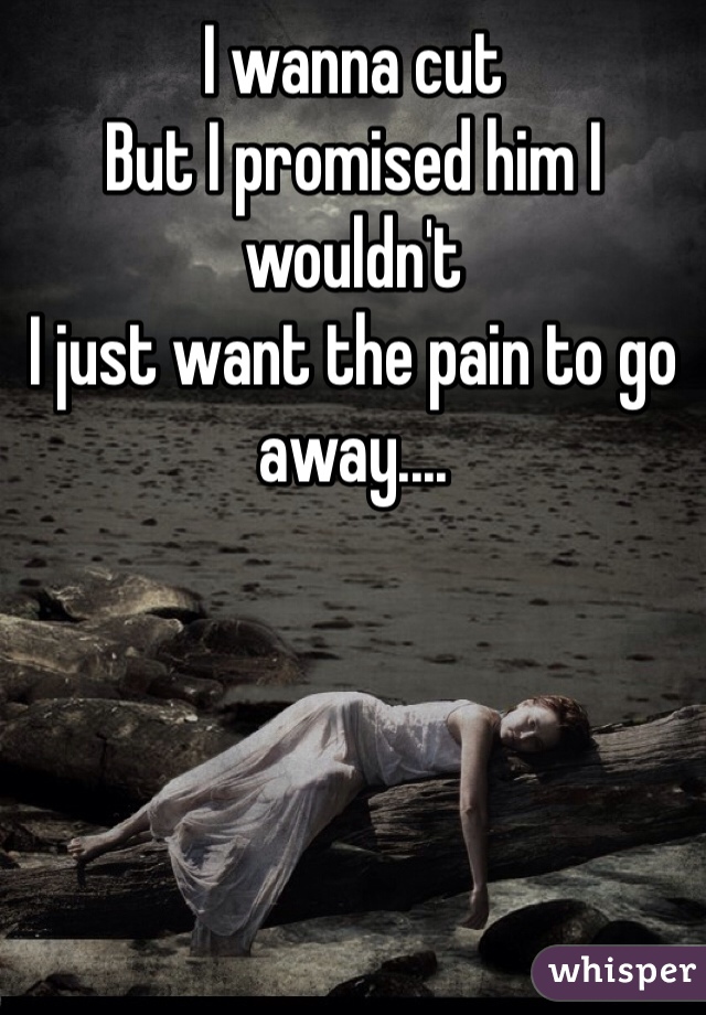I wanna cut
But I promised him I wouldn't 
I just want the pain to go away....