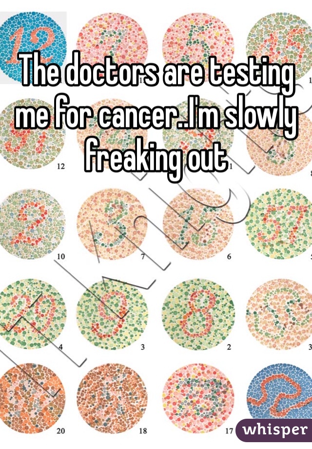 The doctors are testing me for cancer..I'm slowly freaking out 