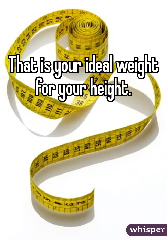 That is your ideal weight for your height. 