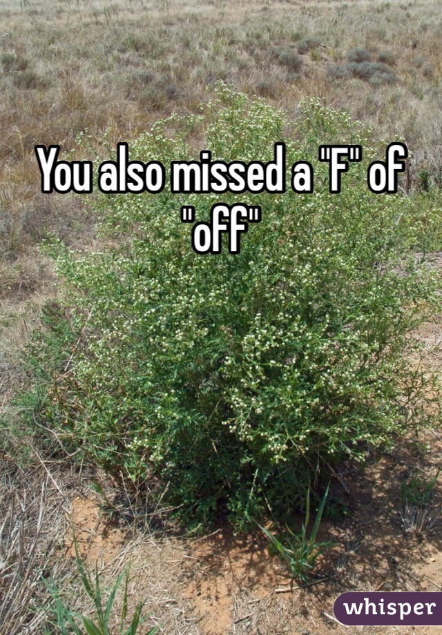You also missed a "F" of "off"