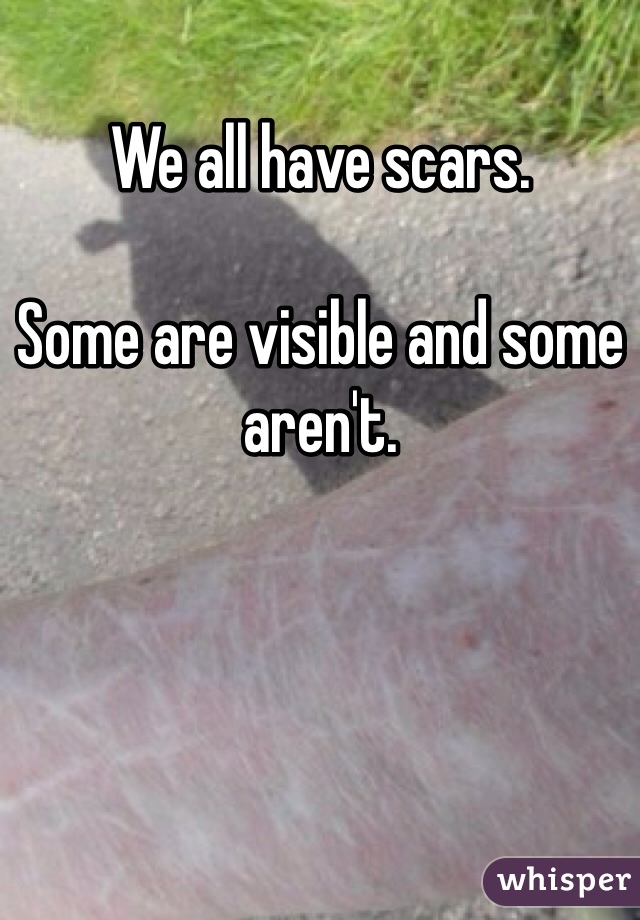 We all have scars. 

Some are visible and some aren't. 