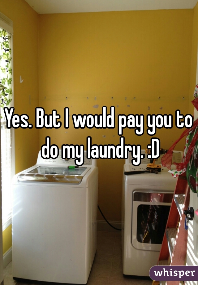 Yes. But I would pay you to do my laundry. :D