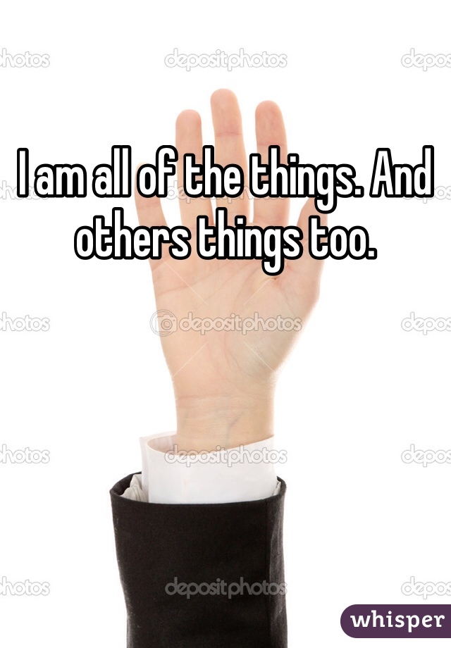 I am all of the things. And others things too.