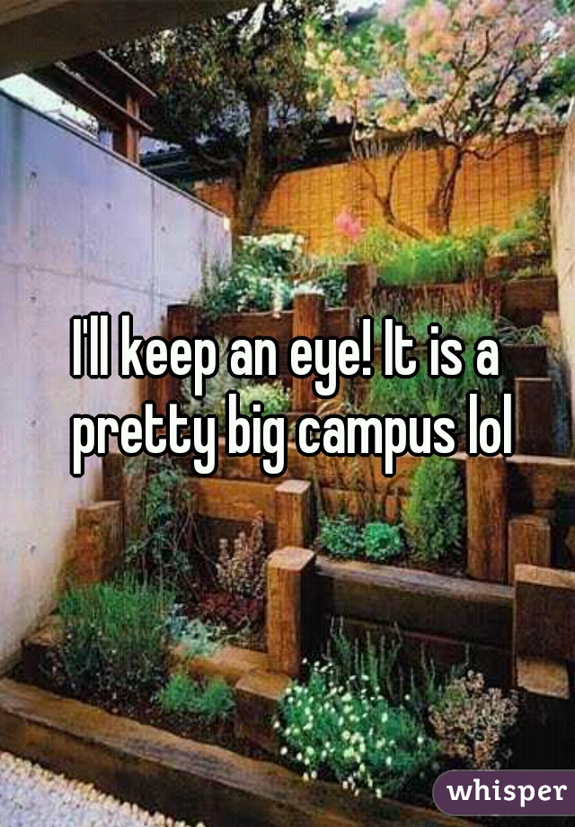 I'll keep an eye! It is a pretty big campus lol
