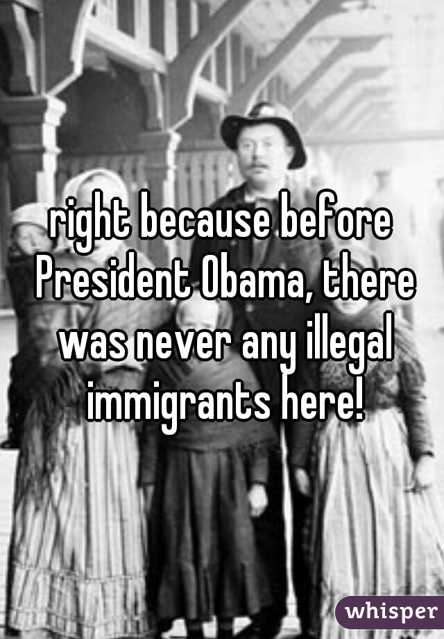 right because before President Obama, there was never any illegal immigrants here!