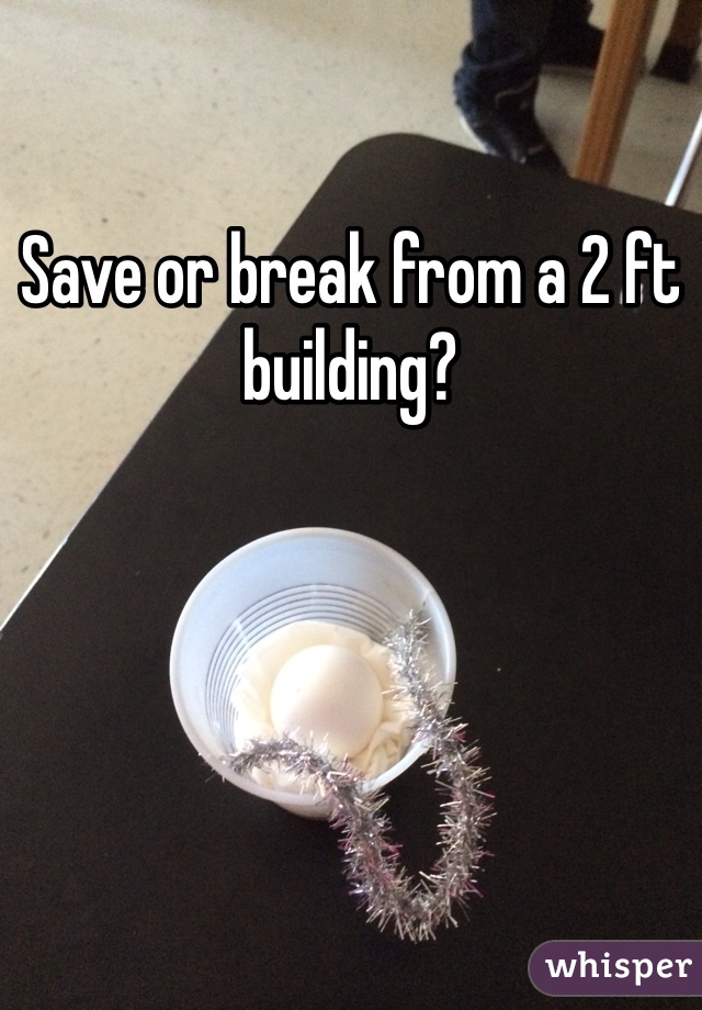 Save or break from a 2 ft building?