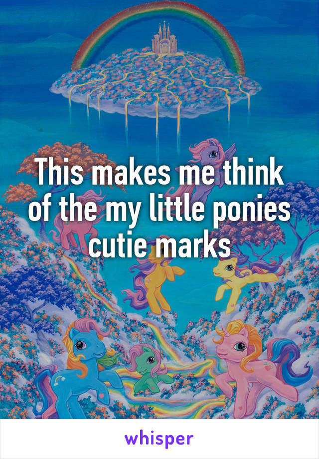 This makes me think of the my little ponies cutie marks
