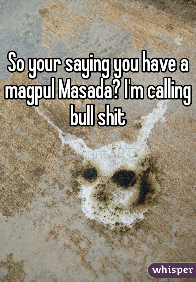 So your saying you have a magpul Masada? I'm calling bull shit 