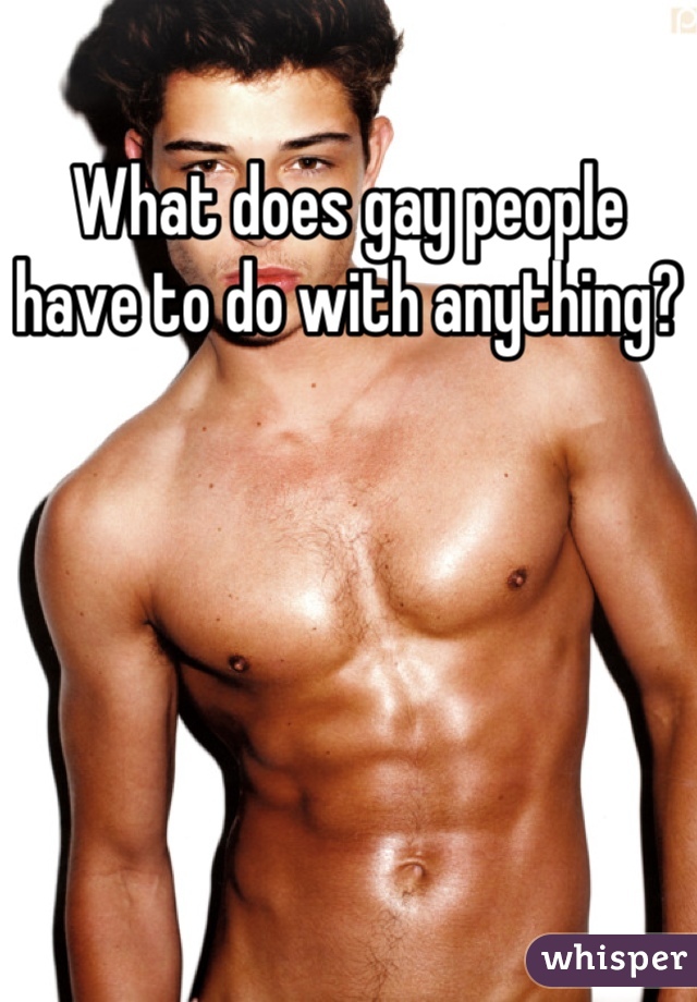 What does gay people have to do with anything?