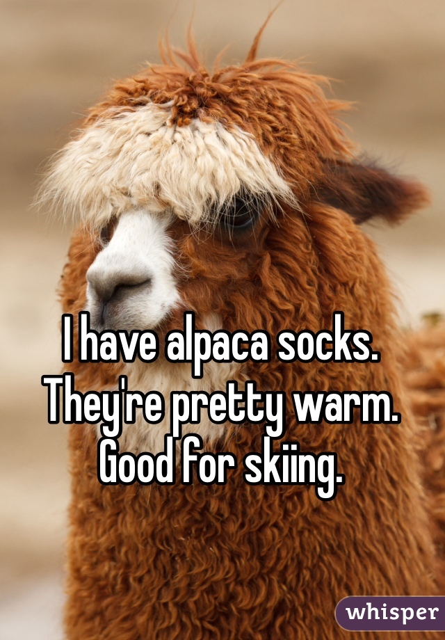 I have alpaca socks. They're pretty warm. Good for skiing. 