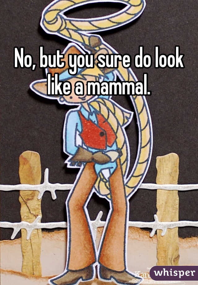 No, but you sure do look like a mammal. 