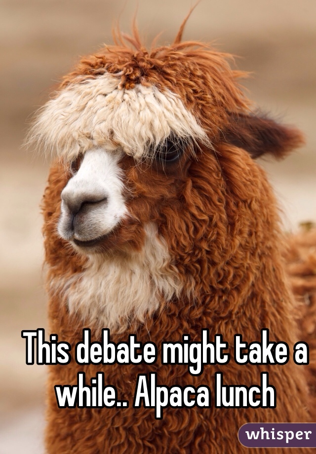 This debate might take a while.. Alpaca lunch 
