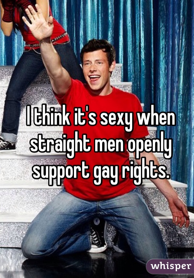 I think it's sexy when straight men openly support gay rights. 