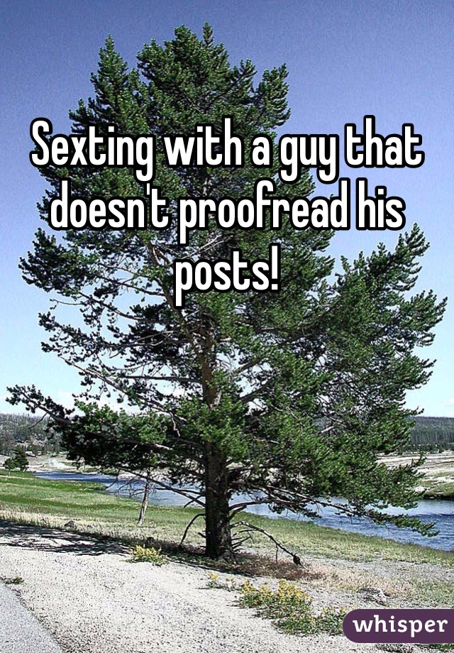 Sexting with a guy that doesn't proofread his posts!