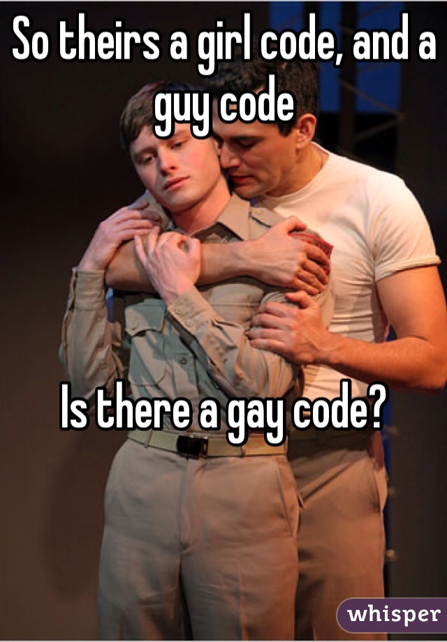 So theirs a girl code, and a guy code




Is there a gay code?