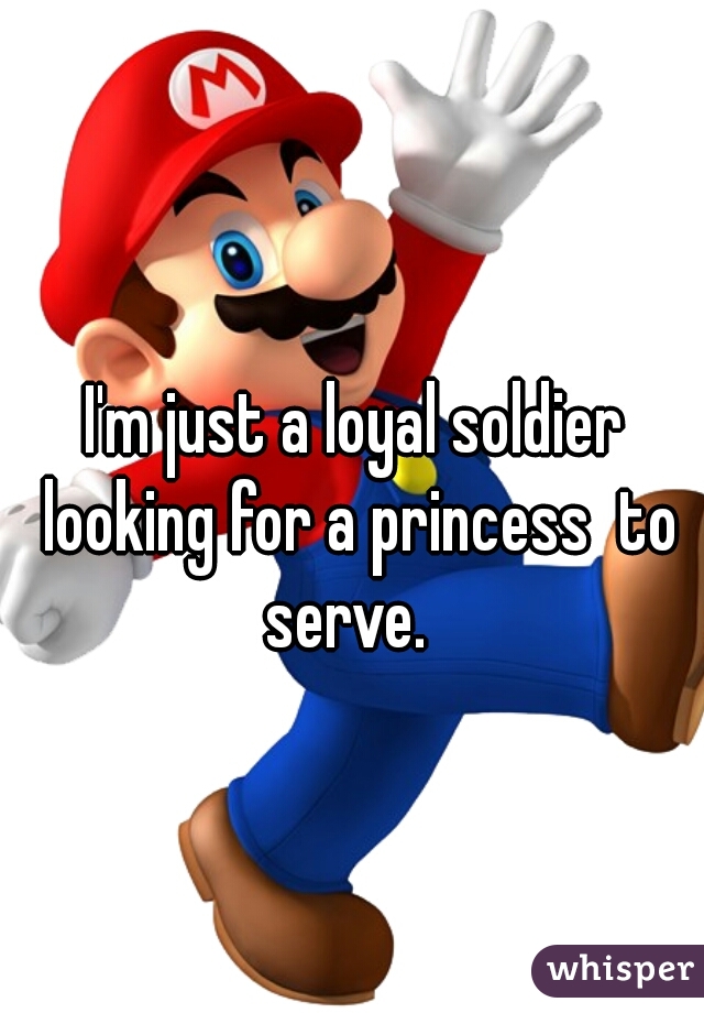 I'm just a loyal soldier looking for a princess  to serve.  