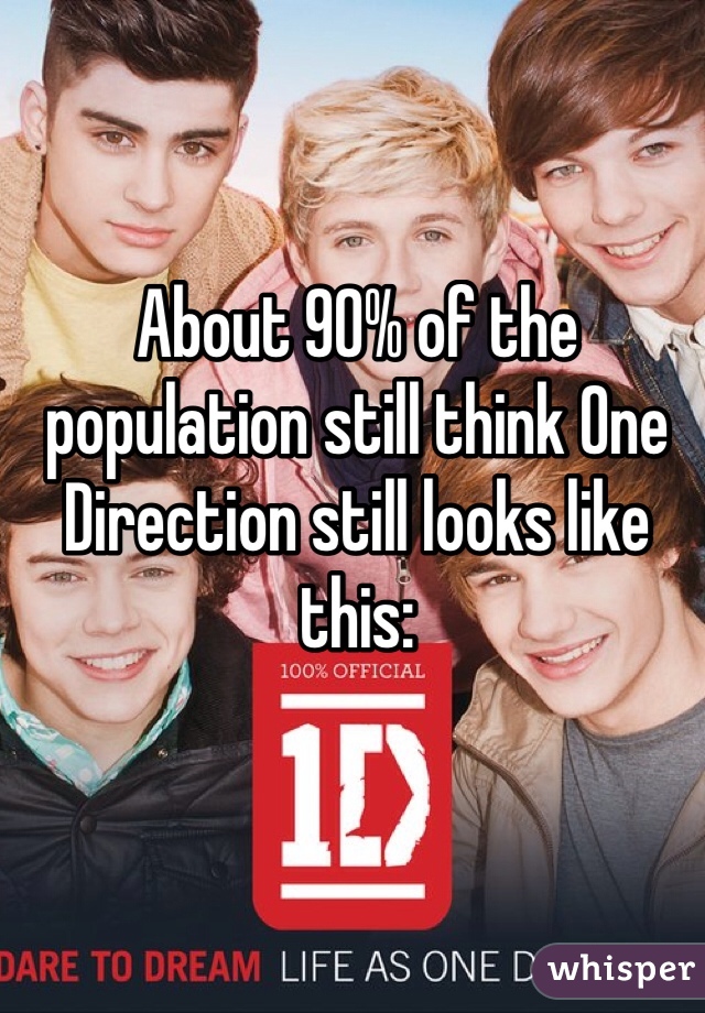 About 90% of the population still think One Direction still looks like this: