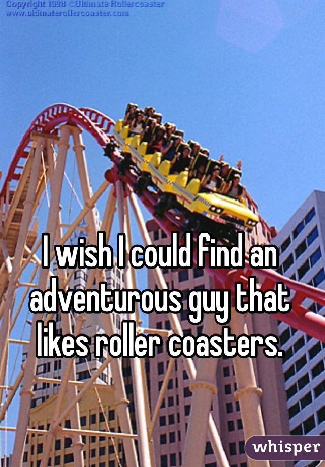 I wish I could find an adventurous guy that likes roller coasters. 