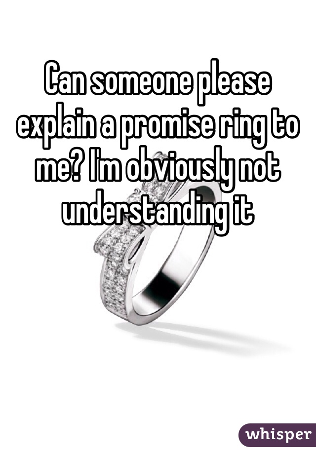 Can someone please explain a promise ring to me? I'm obviously not understanding it 