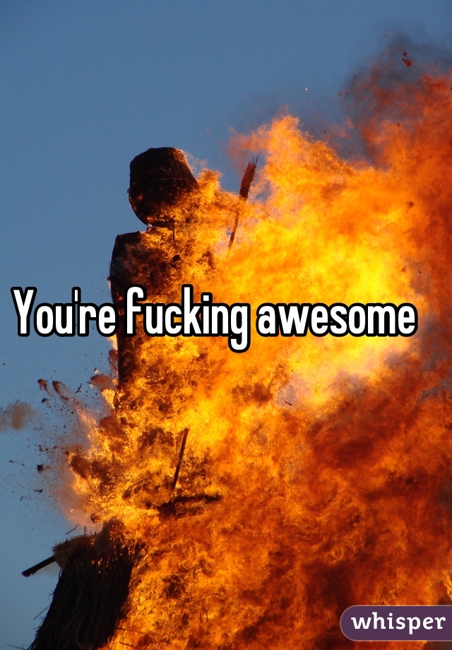 You're fucking awesome 