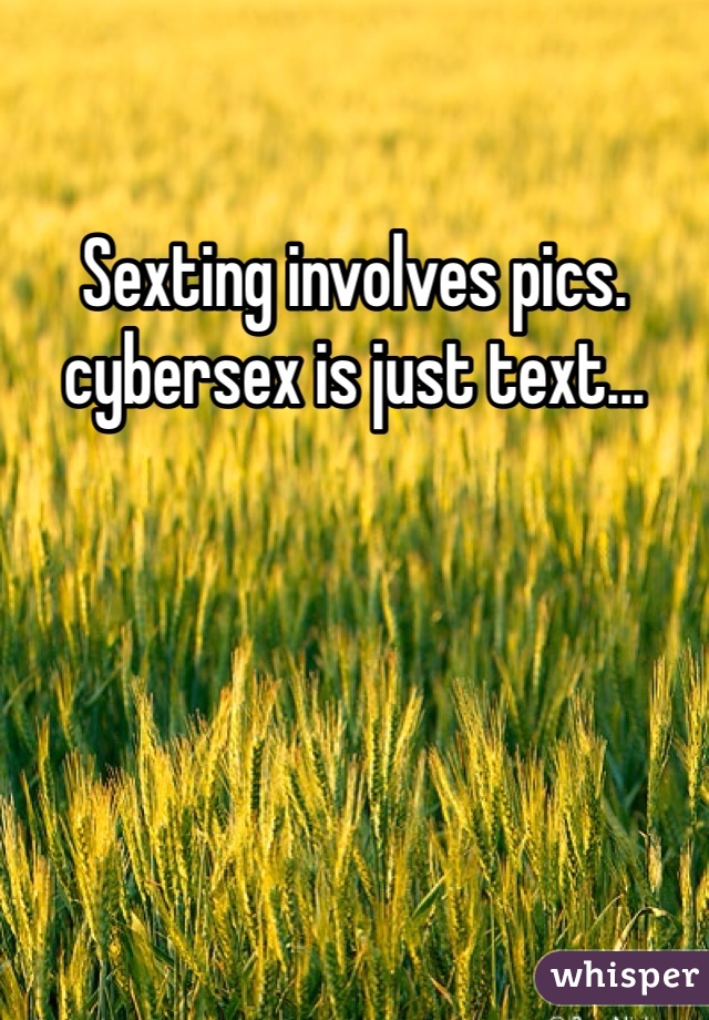 Sexting involves pics. cybersex is just text...