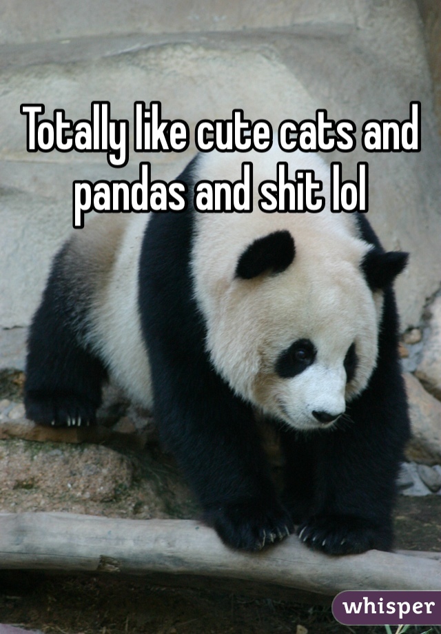 Totally like cute cats and pandas and shit lol 