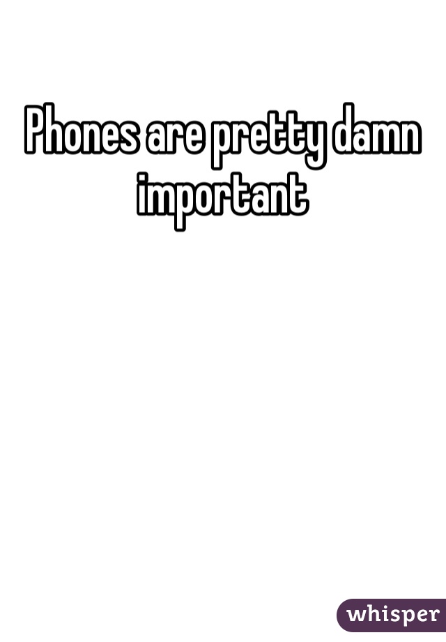 Phones are pretty damn important