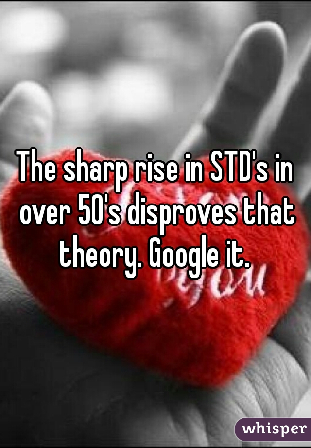 The sharp rise in STD's in over 50's disproves that theory. Google it. 