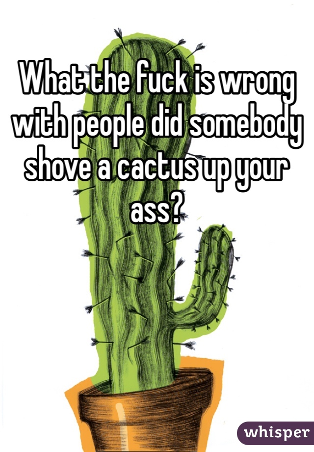 What the fuck is wrong with people did somebody shove a cactus up your ass?