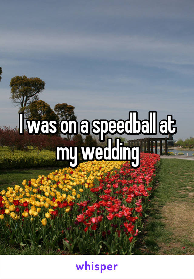 I was on a speedball at my wedding