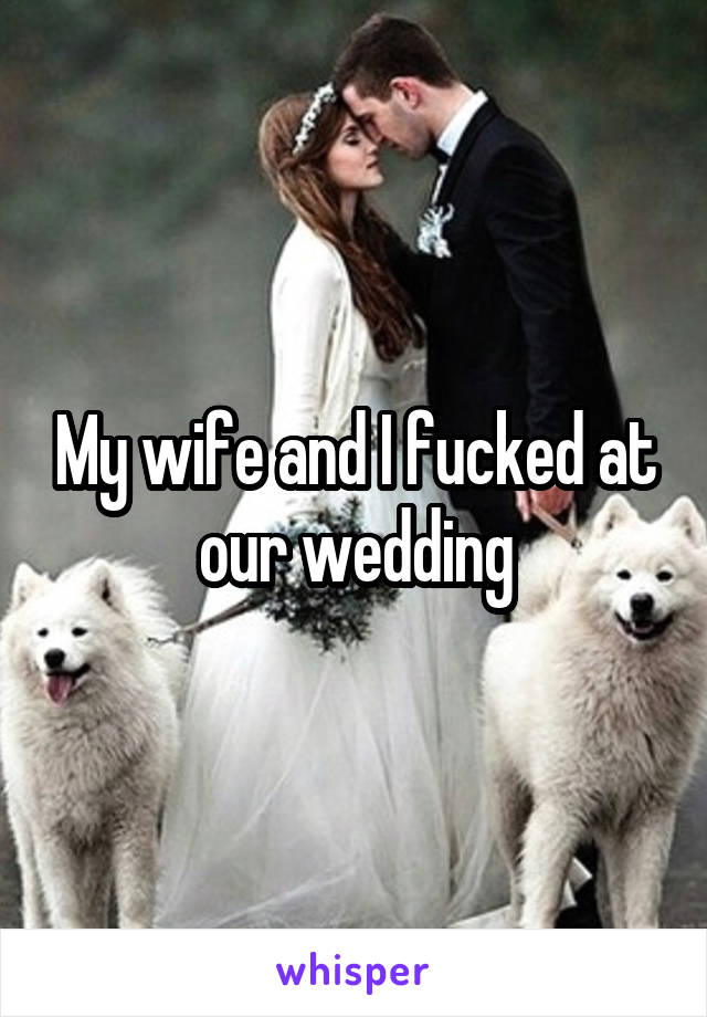 My wife and I fucked at our wedding