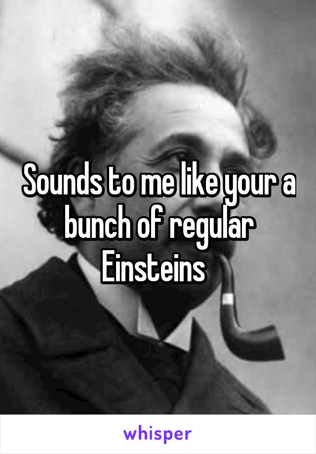 Sounds to me like your a bunch of regular Einsteins  