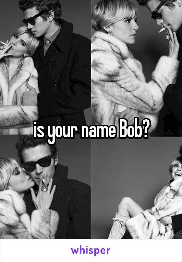 is your name Bob?