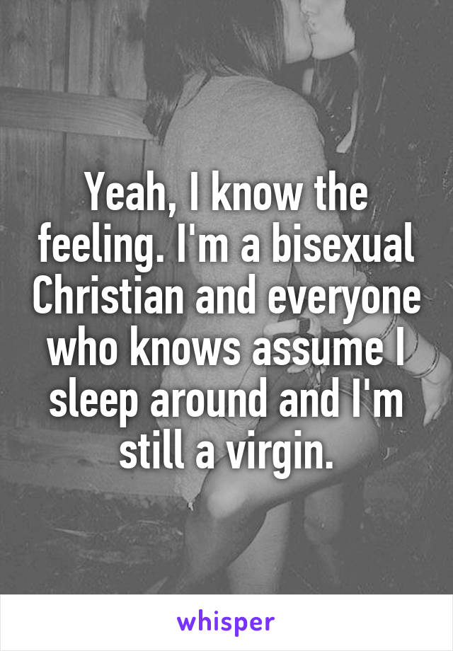 Yeah, I know the feeling. I'm a bisexual Christian and everyone who knows assume I sleep around and I'm still a virgin.